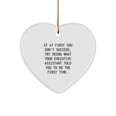 Funny Executive Assistant Heart Ornament Gifts from Family, Coworkers, or Friends for Christmas Unique Presents - Image 1
